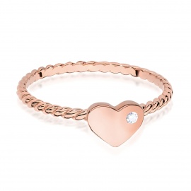 Pierścionek W0610 Diament 0,03ct różowe złoto