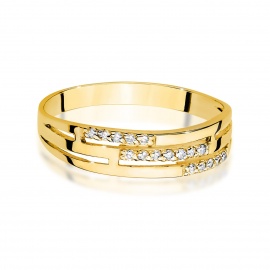 Pierścionek W0612 z diamentami żółte złoto