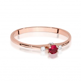 Pierścionek W0614 Rubin 0,15ct różowe złoto