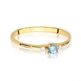Pierścionek W0614 Topaz Swiss 0,15ct żółte złoto
