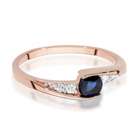 Pierścionek W0618 Szafir 0,30ct różowe złoto