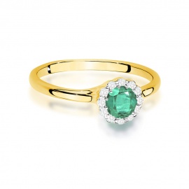Pierścionek W0622 Szmaragd 0,50ct żółte złoto