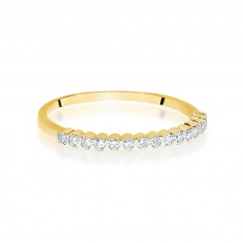 Pierścionek W0635 z diamentami żółte złoto