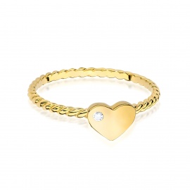 Pierścionek W0637 Diament 0,01ct żółte złoto
