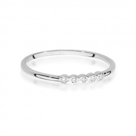 Pierścionek W0638 z diamentami białe złoto