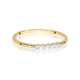 Pierścionek W0638 z diamentami żółte złoto
