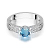 Pierścionek W0075 Topaz London Blue 0,50ct białe złoto