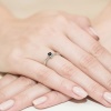 Pierścionek W0133 Czarny Diament 0,20ct białe złoto