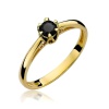 Pierścionek W0133 Czarny Diament 0,20ct żółte złoto