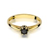 Pierścionek W0133 Czarny Diament 0,20ct żółte złoto