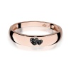 Pierścionek W0189 z czarnymi Diamentami różowe złoto