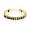 Pierścionek W0446 z czarnymi Diamentami żółte złoto