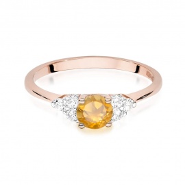 Pierścionek W0451 Cytryn 0,50ct białe złoto