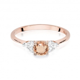 Pierścionek W0451 Morganit 0,40ct różowe złoto