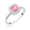 Pierścionek W0514 Różowy Topaz 0,65ct białe złoto