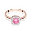 Pierścionek W0514 Różowy Topaz 0,65ct różowe złoto