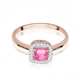 Pierścionek W0514 Różowy Topaz 0,65ct różowe złoto