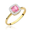 Pierścionek W0514 Różowy Topaz 0,65ct żółte złoto