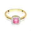 Pierścionek W0514 Różowy Topaz 0,65ct żółte złoto