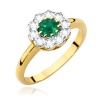 Pierścionek W0529 Szmaragd 0,50ct żółte złoto
