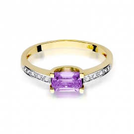 Pierścionek W0105 Ametyst 0,60ct żółte złoto