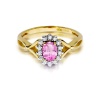 Pierścionek W0182 Różowy Szafir 0,45ct żółte złoto