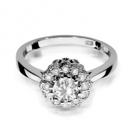 Pierścionek W0284 Biały Szafir 0,60ct białe złoto