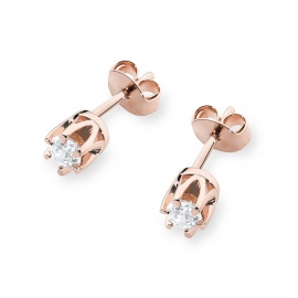Kolczyki K0032 Diament Laboratoryjny 2 x 0,10ct różowe złoto