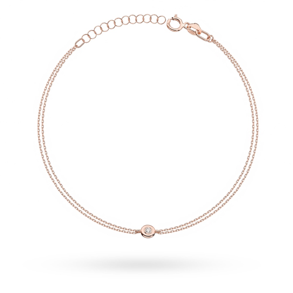 Bransoletka B0038 z diamentem różowe złoto