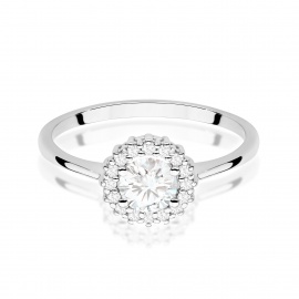 Pierścionek W0572 Biały Szafir 0,60ct białe złoto