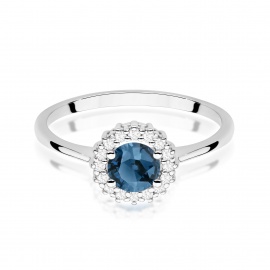 Pierścionek W0572 Topaz London Blue 0,50ct białe złoto