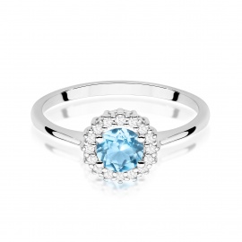 Pierścionek W0572 Topaz Swiss 0,50ct białe złoto