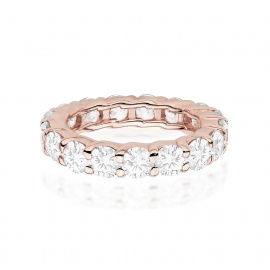 Pierścionek W0516 z diamentami laboratoryjnymi różowe złoto