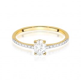 Pierścionek W0582 Diament 0,30ct żółte złoto
