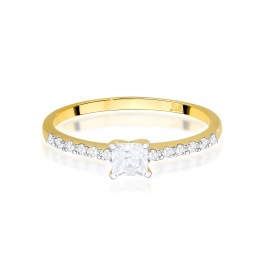 Pierścionek W0589 Diament 0,30ct żółte złoto