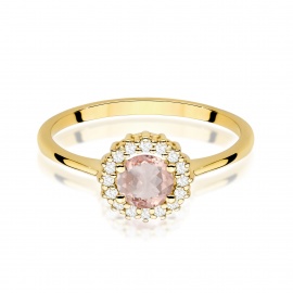 Pierścionek W0572 Morganit 0,40ct żółte złoto