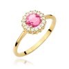 Pierścionek W0572 Różowy Topaz 0,60ct żółte złoto
