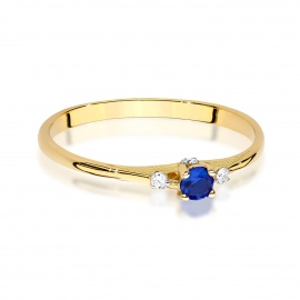 Pierścionek W0614 Szafir 0,15ct zółte złoto