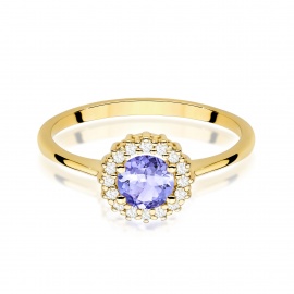 Pierścionek W0572 Tanzanit 0,50ct żółte złoto