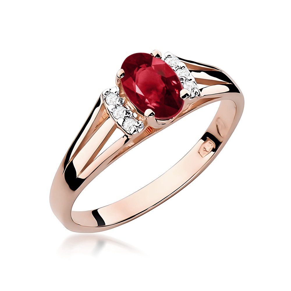 Pierścionek W0005 Granat 0,50ct różowe złoto