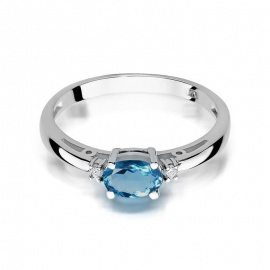 Pierścionek W0006 Topaz London Blue 0,50ct białe złoto
