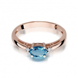 Pierścionek W0006 Topaz London Blue 0,50ct różowe złoto