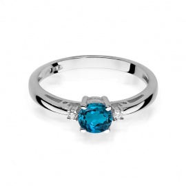 Pierścionek W0010 Topaz London Blue 0,50ct białe złoto