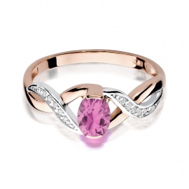 Pierścionek W0028 Różowy Szafir 0,45ct różowe złoto