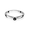 Pierścionek W0045 Czarny Diament 0,12ct białe złoto
