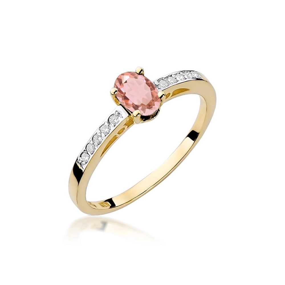Pierścionek W0067 Morganit 0,40ct żółte złoto