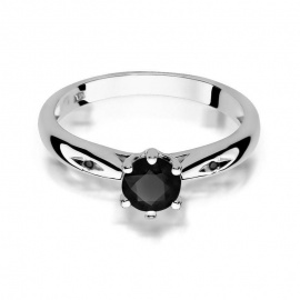 Pierścionek W0074 Czarny Diament 0,50ct żółte złoto