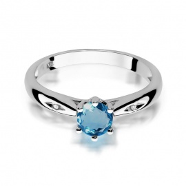 Pierścionek W0074 Topaz London Blue 0,50ct białe złoto