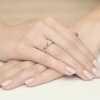 Pierścionek W0074 Biały Szafir 0,60ct różowe złoto