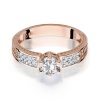 Pierścionek W0075 Biały Szafir 0,60ct różowe złoto